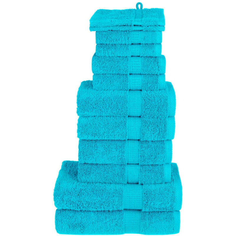 12 Piece Premium Towel Set Solund Turquoise 600 Gsm Vidaxl