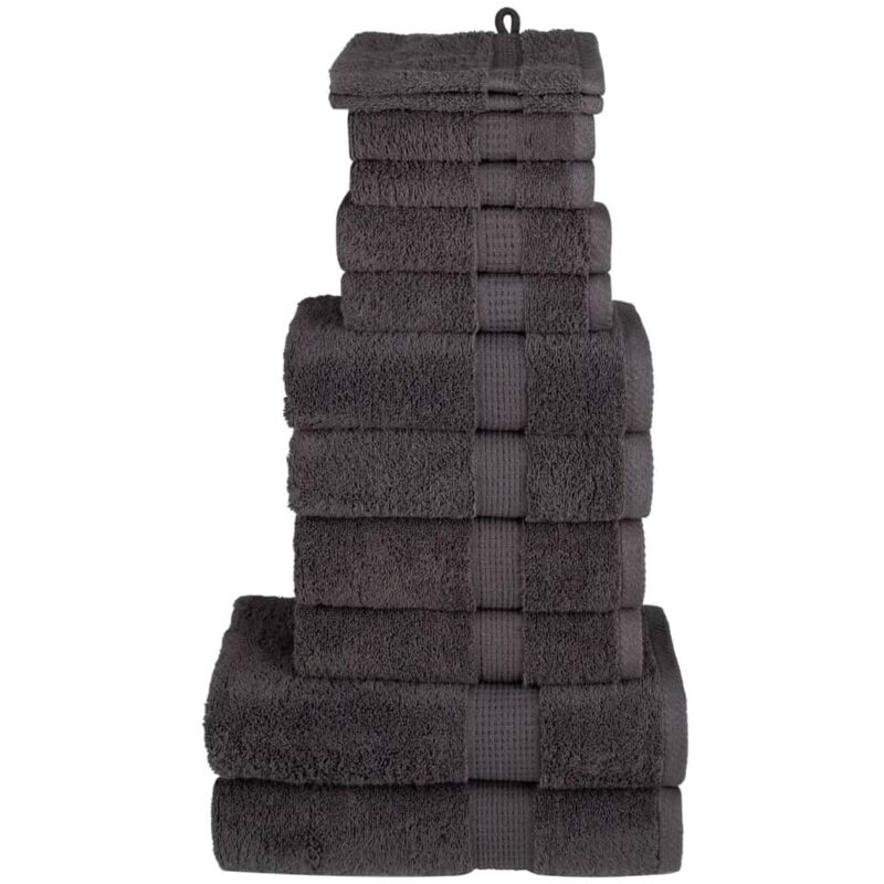 12 Piece Premium Towel Set Solund Anthracite 600 Gsm Vidaxl