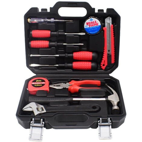 Tool Set General Hand Tool Kit with Plastic Tool Storage Case - 12