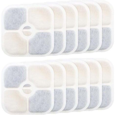 12-Piece Water Fountain Filters - for Catit PIXI 43717 - Activated Carbon Filter - High Quality - Purifying - Refill - Pet Fountain Filters - Rectangle - Fountain for
