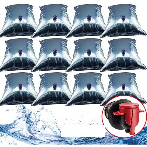 12 pièces 10L Sac à Eau, Bidon Pliable avec Robinet, Bib Aluminisé Sac Hydratation d'urgence Stérile Réservoir d'eau pour Randonnée Camping Sacs D'hydratation Potable