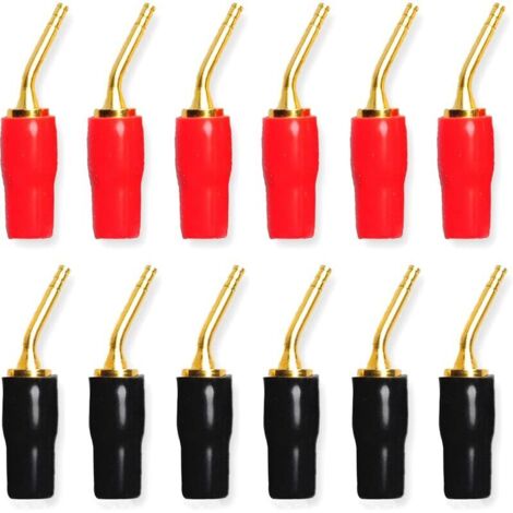 12 Pièces 2mm Type de vis de Broche de Prise Banane, Connecteur de Câble de Haut-parleur Audio Plaqué or 2mm
