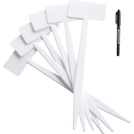 12 Pieces 36cm Outdoor Large Plant Labels Veg Signs Plant Signs White Label Holders for Garden Weatherproof Material Self Adhesive Labels