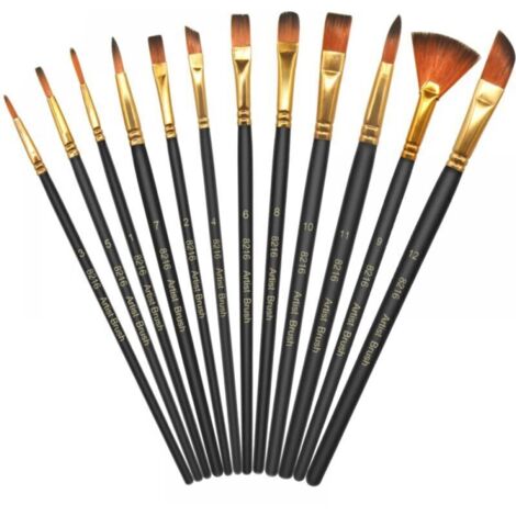(12 Pieces) Acrylic Paint Brushes - Smooth Nylon Tip Fine Art Pens - for Acrylic and Watercolor Painting