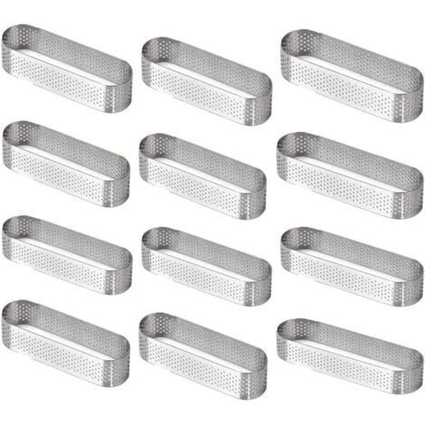 12 Pièces Anneau de Gâteau Mousse en Acier Inoxydable, avec caractéristiques : 12PIÈCES, Acier, 304A