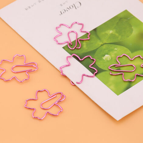 12 Pièces Attaches Documents Organisateur Marque-page Forme Fleur de Cerisier Créatif