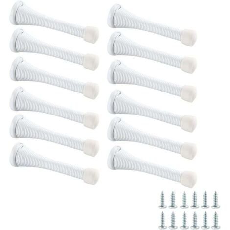 12 pièces, avec vis, blanc, butée de porte à ressort, butée de porte manuelle anti-pincement pour porte supérieure de sécurité enfant,