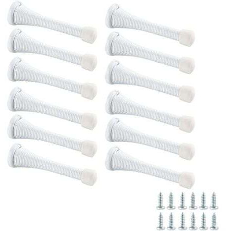12 pièces, avec vis, blanc, butée de porte à ressort, butée de porte manuelle anti-pincement pour porte supérieure de sécurité enfant,