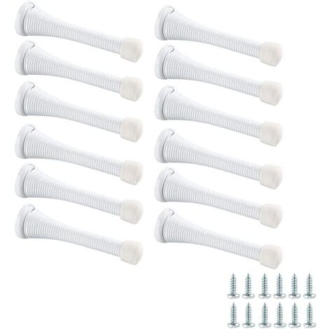 12 pièces, avec vis, blanc, butée de porte à ressort, butée de porte manuelle anti-pincement pour porte supérieure de sécurité enfant,
