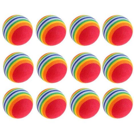12 Pièces Balle en Mousse pour Chat, Balle Chat Mousse Jouet, Balle Mousse Chat, pour Animaux de Compagnie, Jouets Interactifs, Entraînement au Rebond des Chats, Augmente Le Plaisir des Chats