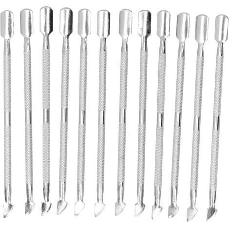 12 Pièces Bâtonnets Colle Double Extrémité Acier Inox Outil de Collage Manuel pour Cuir