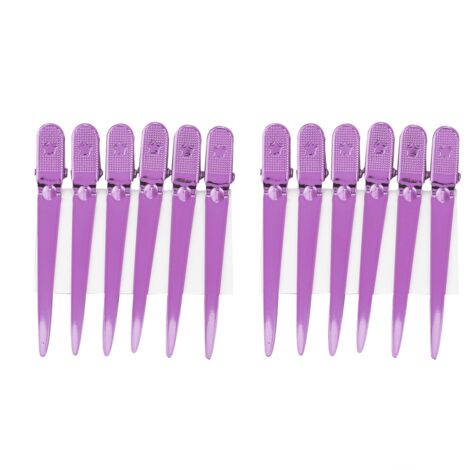 12 pièces/Boîte Pinces à Cheveux pour Salon, Épingles à Sectionner Rose Rouge pour Coiffure