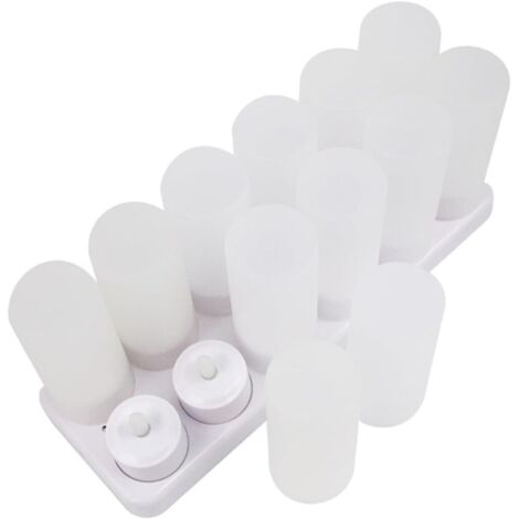 12 Pièces Bougies Chauffe-Plat LED Lustre LED Bougies