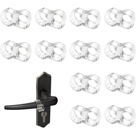 12 pièces butée de porte poignée, butée de poignée de porte transparente butée de poignée de porte en forme de 8 pour la protection butée de porte en PVC hautement élastique protection murale pour