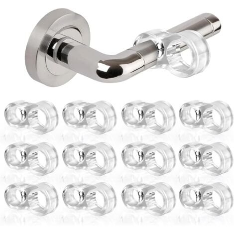 12 Pièces Butées de porte PVC, RISVOWO Silicone Porte en Silicone Anti-Poignée, Transparent Butoir poignée de porte, Mur Et De Meubles de fenêtre