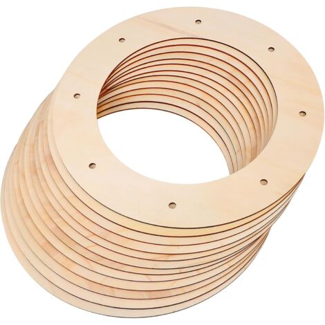 12 Pièces Cadre De Couronne Bois Fournitures Pour Fabrication De Couronnes De Noël