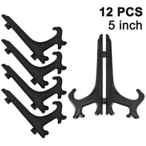 12 pièces chevalets en plastique porte-assiettes, porte-assiettes, assiettes pliantes, présentoirs pour la présentation des assiettes à collectionner, porte-bols, livres, assiettes, DVD, image