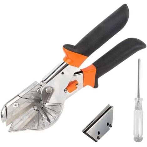 12 Pièces Cisaille à Onglet d'angle, 45° -135°Coupe Multi Angles Cisaille à onglet, avec 10 lames de rechange et 1 tournevis, pour Couper des Tuyaux en PVC PPR PE, Branche, Fil, Noir Rougeâtre