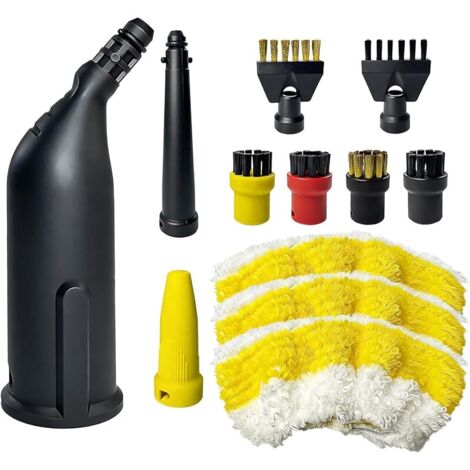 12 Pièces Cleaner Accessoires pour Kärcher SC1 SC2 SC3 SC4 SC5, Accessoires de Rechange de Nettoyeur à Vapeur pour Kärcher Avec Brosse à Joints Brosse Ronde Buse allongée Chiffons en Microfibre