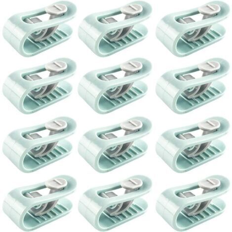 12 Pièces Clip Housse de Couette, Clips de Housse de Couette, Clip Drap de Lit,Anti-dérapant sans Aiguille Clip de Fixation Literie Accessoires (Green)
