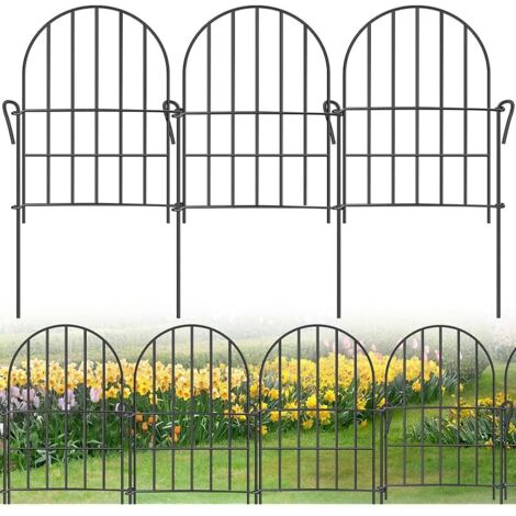 12 Pièces Cloture Jardin Exterieur Cloture Chien Métal 42 x 31cm Barriere Jardin Barriere Chien pour Extérieur Cour Parterre de Fleurs Jardin Étang