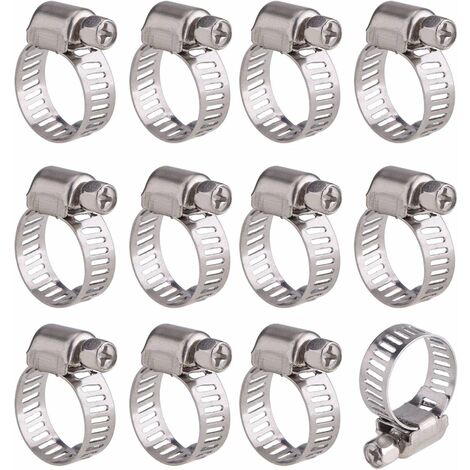 Lot De 6 Colliers De Serrage Inox - 3 Tailles : 16-27mm, 25-40mm, 35-50mm, Bande Largeur 9mm, Pour Fixation, Bricolage - 2