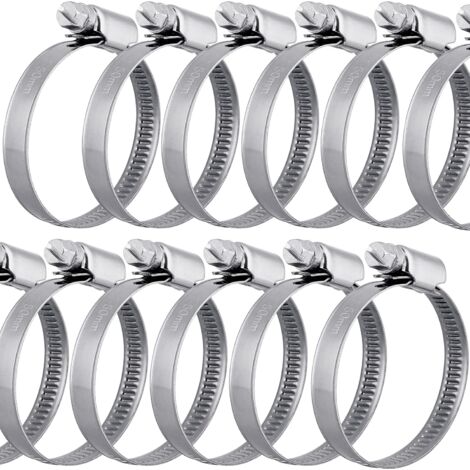 12 pièces colliers de serrage en acier inoxydable 32-50 mm largeur de bande 9 mm - qualité supérieure selon DIN 3017 (W4), fixation de tuyau