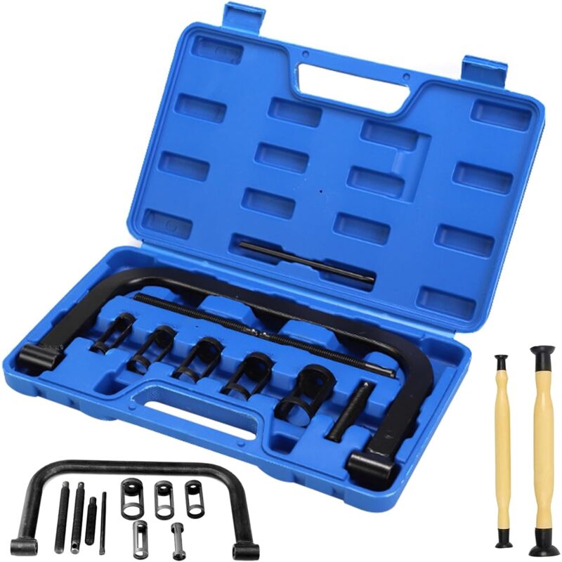 Keyoung - 12 Pièces Compresseur de Ressort de Soupape Kit, Compresseur de Ressort avec Leve Soupape, Universel Portable Ensemble D'outils de