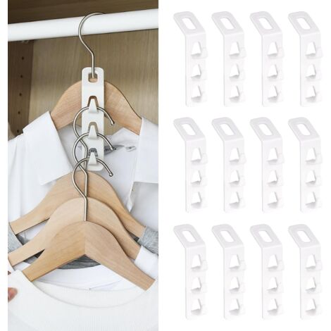 12 Pièces Crochets De Connexion Peu Encombrants  pour Garde-Robe,Crochet Gain de Place Penderie Convient