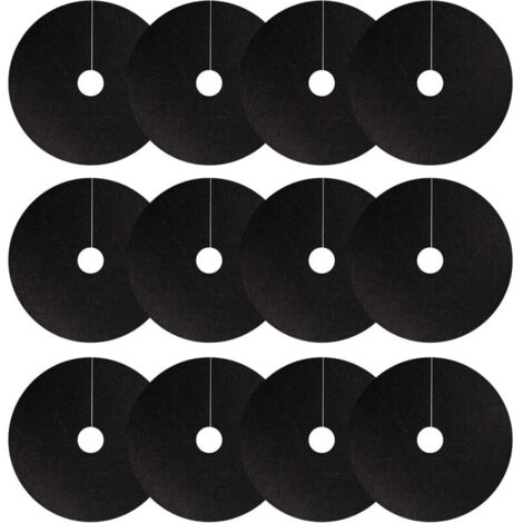 (12 pièces de 52 cm Trou intérieur 6 cm)Lot de 12 Anneaux paillage en Non-tissé - Anti-Mauvaises Herbes biodégradables - Tapis barrière Anti-Mauvaises Herbes réutilisables pour Lutter Contre