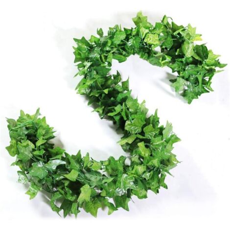 12 Pièces de Lierre Artificiel Suspendu, Guirlande Verte pour Décoration de Bureau, Cuisine et Mariage (24m)