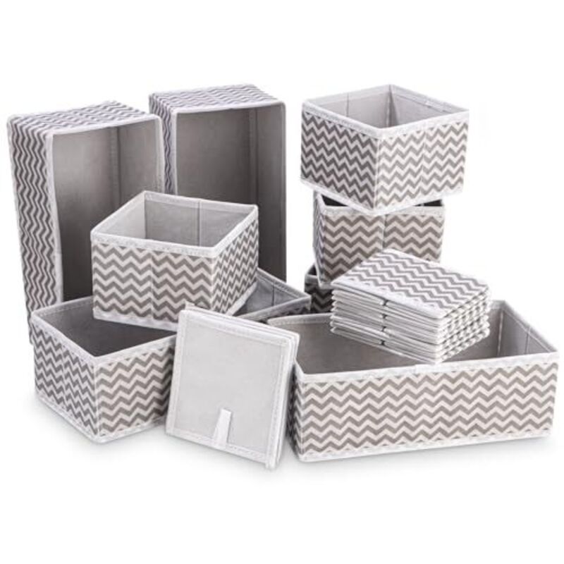 12 Pièces de Organisateur Tiroir Non-tissé, Rangement Vetement Pliable en Tissu, Boite Rangement Vetement, Rangement Facile des Vêtements,