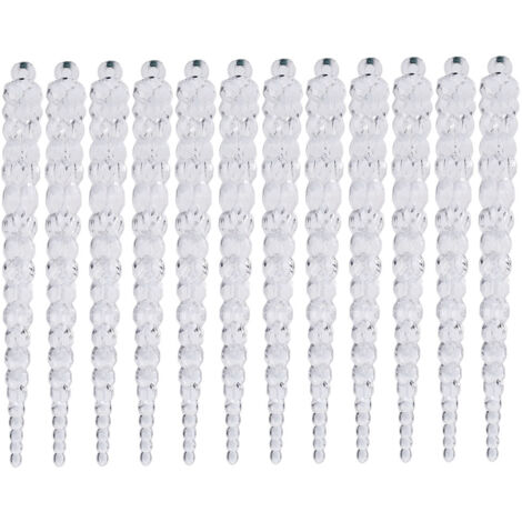 12 pièces Décorations Cristal Acrylique pour Sapin de Noël, Fête et Mariage, 14.8cm