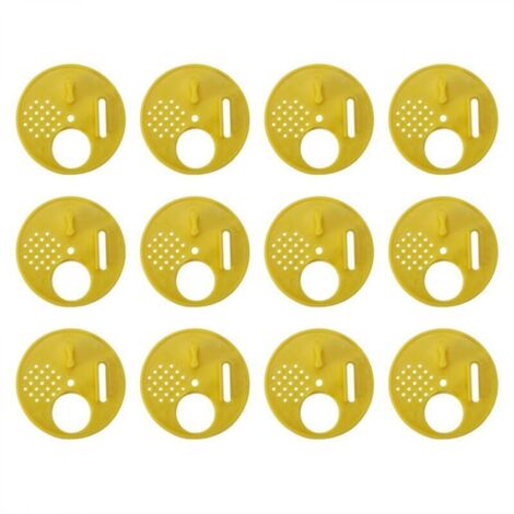 12 Pièces Disque 4 Positions en Plastique 6.8cm pour Apiculteur Apiculture Nucléi