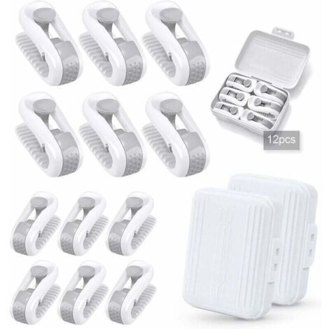 12 Pieces Duvet Cover Clips, Anti-slip Needle-free Bed Sheet Clips to Secure Duvets (White + White) -