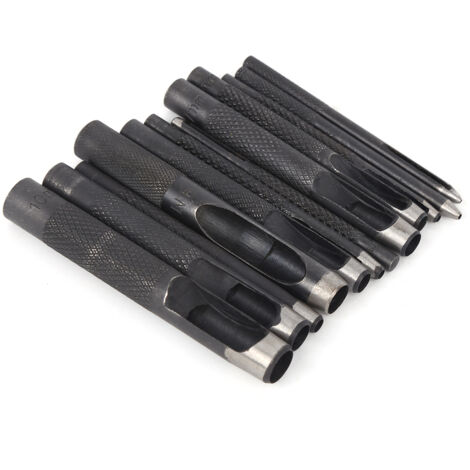 12 pièces emporte-pièces pour cuir, trous de 1 à 10mm - Outil de perforation pour maroquinerie et bricolage