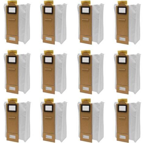 12 Pièces Ensemble Sacs à Poussière, Sac D'aspirateur de Remplacement, Sac à Poussière pour Roborock, Sacs à Poussière Accessoires pour S7 T7S T7