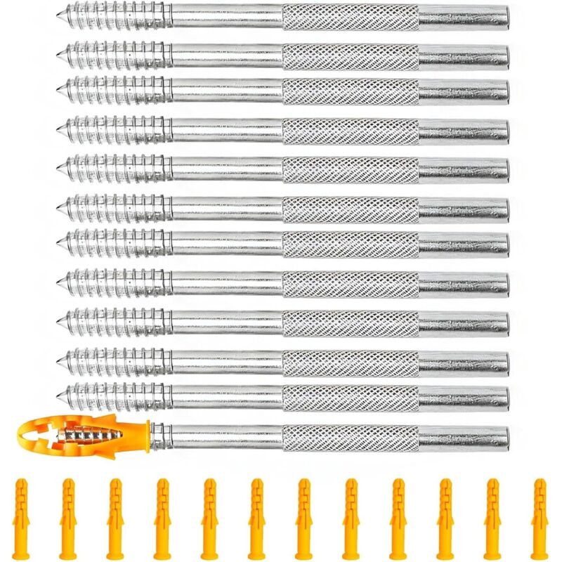 12 Pièces Équerres Étagères Murales Invisibles Support Fixation Etagere Placard Murale M8x130mm Facile à Utiliser pour Etagere Flottante pour
