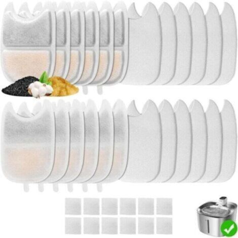 12 Pièces Filtre Fontaine a Eau Chat pour FEELNEEDY 135 FL oz/4L fontaine chat eau YPD-C004, comprend 12 Filtre Fontaine Chat(12+12+12)