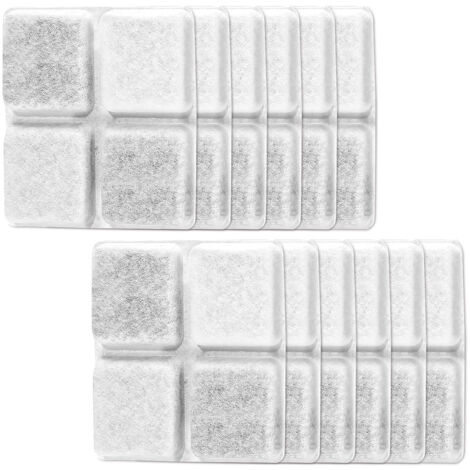 12 Pièces Filtre Fontaine Eau Chat Carré avec Filtre à Charbon, Filtre de Rechange pour Fontaine à Eau, pour Chats et Chiens, Fontaine à Eau Automatique, Distributeur d'eau