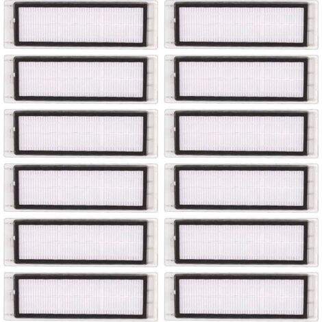 (12 pièces) Filtre HEPA de remplacement compatible avec Roborock S6 Pure S6 E4 S4 Max S6 MaxV S5 S5 Max S4 E2 E3 E4 E5 E20 E25 E35