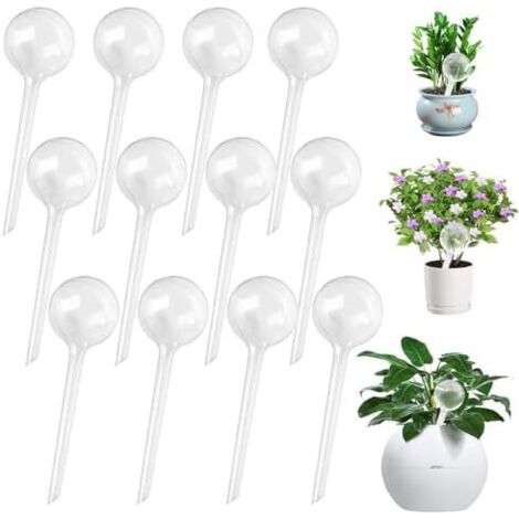 12 Pièces Globes d'Arrosage, Boules d'Irrigation pour Plantes, Bulbes d’Arrosage Automatique, en Plastique, Ampoules Arrosage Plante Interieur Fleurs Jardin Pot -