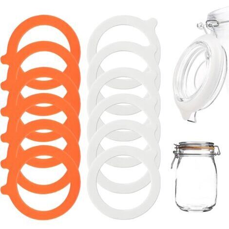12 Pièces Joint Bocaux en Silicone (Diamètre Intérieur 73 mm, Diamètre Extérieur 95 mm), Joints de Bocal, Anneaux en Caoutchouc, pour Bocaux en Verre Pot à Bonbons Stockage des Aliments