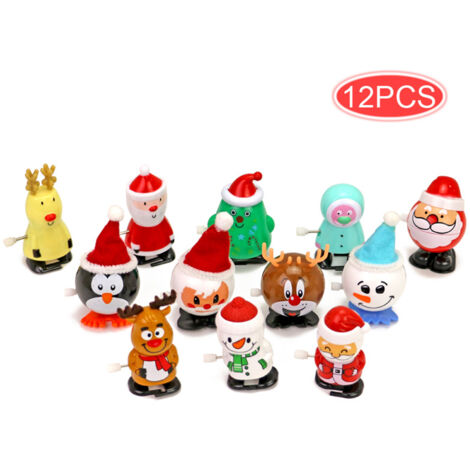12 Pièces Jouets à Remontoir de Noël - Assortiment de Petits Jouets pour Enfants - Cadeau de Fête