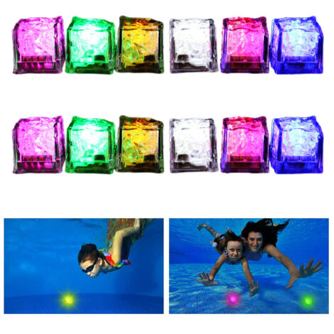 12 Pièces Jouets de Piscine Lumineux, Palets LED Colorés pour Plongée, Jouets de Bains pour Enfants, Idées Cadeaux pour Fête Aquatique
