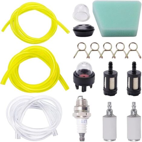 12 Pièces Kit de Tuyau de Carburant, 30cm Tuyaux d'Essence, Filtre à Essence, Ampoules D'Amorçage, Bougie D'Allumage, Joint de RéServoir de Carburant, Pour Souffleur de TronçOnneuse
