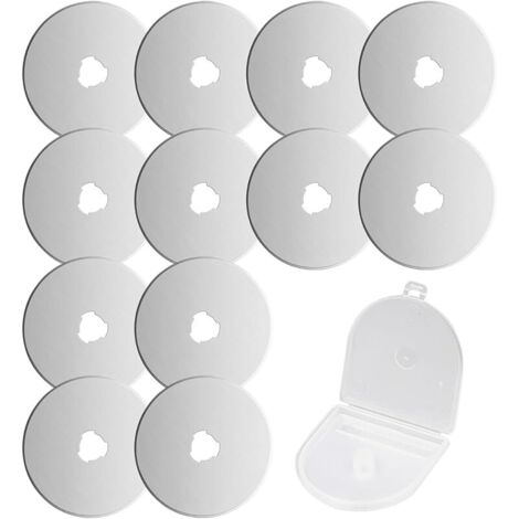 12 Pièces Lames de Rechange pour Cutter Rotatif, 28mm Lame Rotatives, pour le Quilting, le Papier, le Tissu, le Scrapbooking, la Couture, la Découpe de Tissu