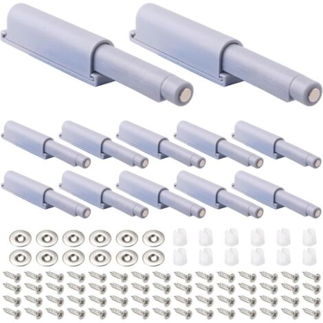 12 Pièces Loquet de porte à pousser pour ouvrir, loquets magnétiques pour porte cachée, armoires, tiroirs de camping-car, placard de cuisine