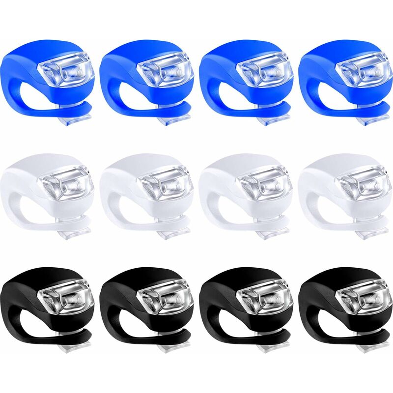 Fei Yu - 12 Pièces Lumière de Vélo en SiliCône éclairage de Vélo led Phare de Vélo et Feu Arrière de Vélo étanche