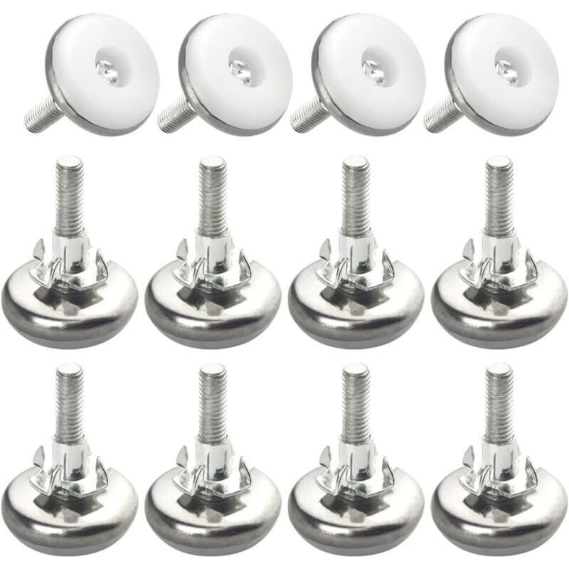 12 Pieces M6 Adjustable Furniture Feet Leveling Feet for Table Chairs Screw-on Furniture Feet (28×38cm)